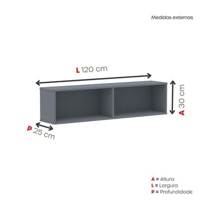 Nicho De Parede 300x1200mm Grafito