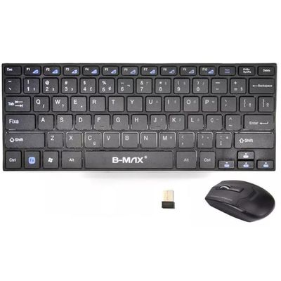 Kit Mini Teclado + Mouse Sem Fio 2.4g Ultra Slim HK-3910 Preto