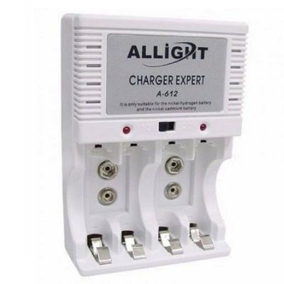 Carregador para Pilhas AA/AAA e Bateria 9V Recarregáveis Bivolt - Branco