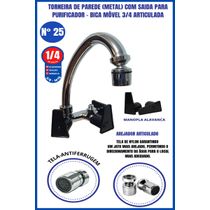 Torneira De Parede Metal Com Saída Para Purificador - Bica Removível 3/4 Articulada