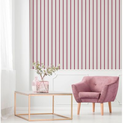 Papel de Parede Essential Listras Marsala Com Bege ES98166