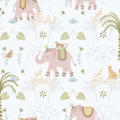 Papel de Parede Enzo Elefante Rosa 285-1