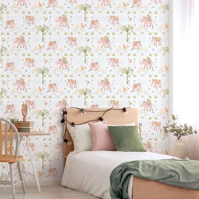 Papel de Parede Enzo Elefante Rosa 285-1