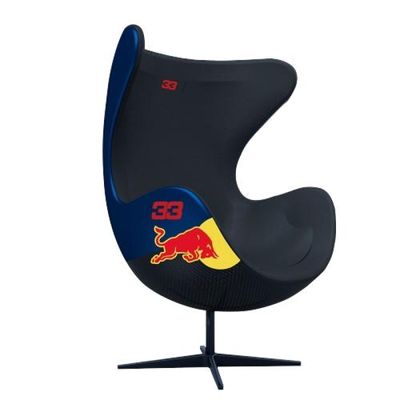 Poltrona Decorativa Egg Chair RB Nº33 c/Regulagem de Altura Azul/Preto G53 - Gran Belo