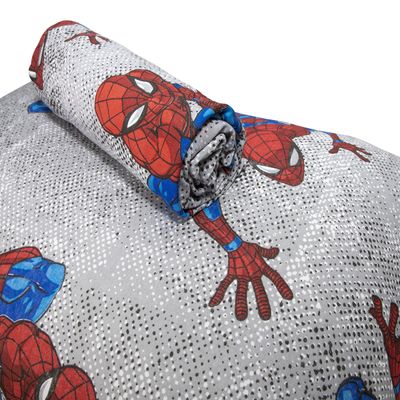 Jogo de Lençol KazzaVip Solteiro Malha  Mista 70% Algodão 30% Poliéster Kids Marvel Spider Wall 02 Peças Cinza