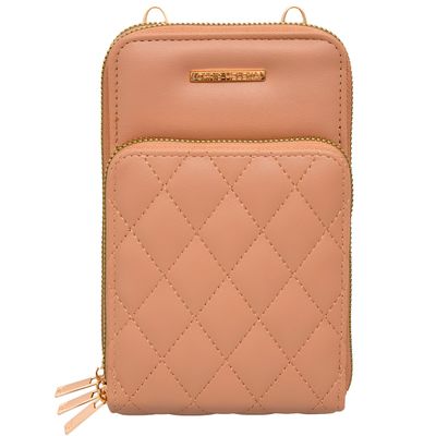 Bolsa Carteira Feminina Alça Matelassê (Nude)