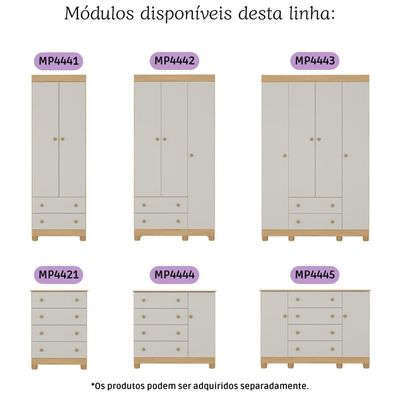 Cômoda Infantil 65cm Com 4 Gavetas Allegra Multimóveis Mp4421 Madeirado/off White Madeirado/off White