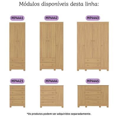 Cômoda Infantil 65cm Com 4 Gavetas Allegra Multimóveis Mp4421 Madeirado Madeirado