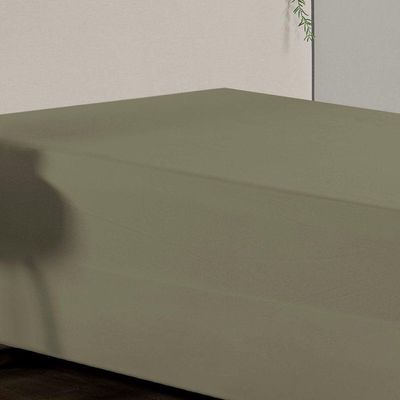 Jogo De Cama Solteiro Nobre 2 Peças Luva De Box 55cm De Altura Malha 100% Algodão - Avelã