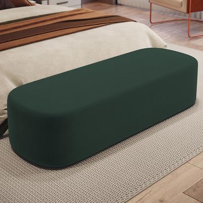 Puff Decorativo Orgânico Para Living Quarto 195cm Doha W01 Suede Verde Musgo - Lyam Decor