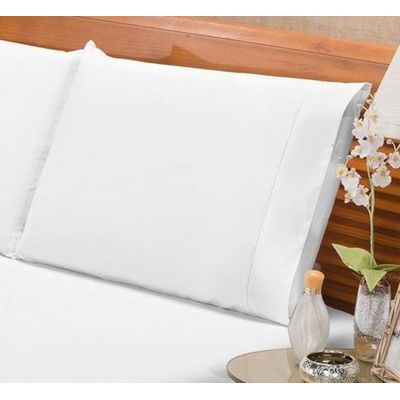 Jogo De Cama Ponto Palito Percal 180 Fios Elegance Solteiro 02 Peças - Branco