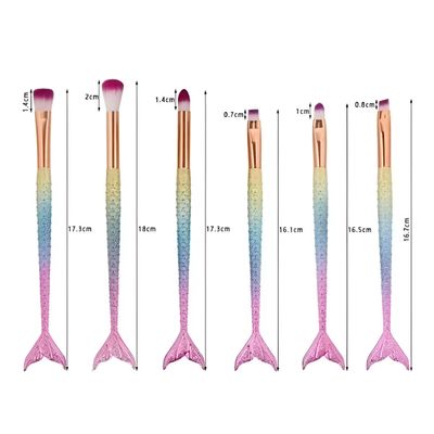 Kit 10 Pincéis Maquiagem Coloridos Calda Sereia Macio