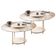 Kit 02 Mesas de Centro Para Sala Redonda Tampo Vidro Pés Aço Allure B01 Off White - Lyam Decor
