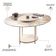 Kit 02 Mesas de Centro Para Sala Redonda Tampo Vidro Pés Aço Allure B01 Off White - Lyam Decor