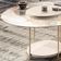 Kit 02 Mesas de Centro Para Sala Redonda Tampo Vidro Pés Aço Allure B01 Off White - Lyam Decor