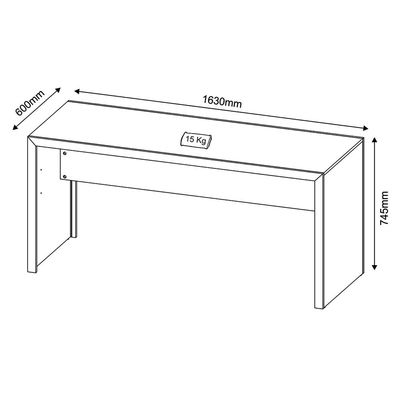 Mesa para Escritório Home Office ME4109 MDP Preto - Gran Belo