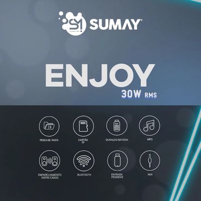 Caixa de Som Portátil Bluetooth Sumay Enjoy SM-CSP1307 - Bivolt