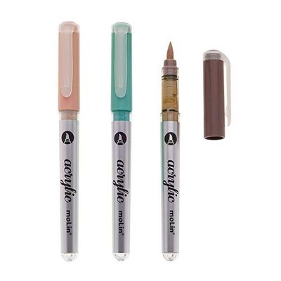 Estojo Marcador Artístico Acrylic Paint Brush 12 Cores Molin Tons Pastel