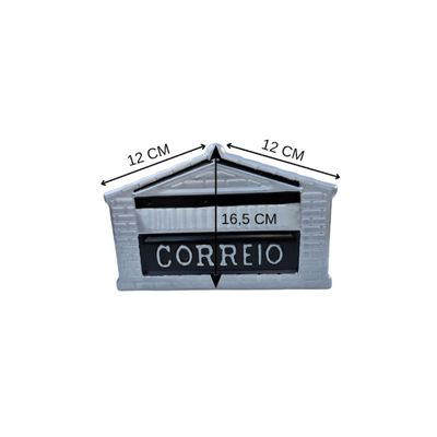 Caixa de Correio Cartas Para Muro Detrás Preta 15x23x11cm