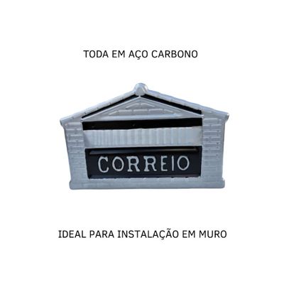 Caixa de Correio Cartas Para Muro Detrás Preta 15x23x11cm