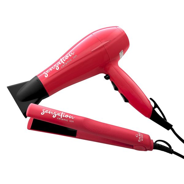 Kit Prancha Gama Italy Sensation Ceramic Ion Bivolt e Secador de Cabelo 220V