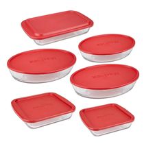 Conjunto de Assadeiras Nadir Marinex com Tampa Vermelha com 6 Peças