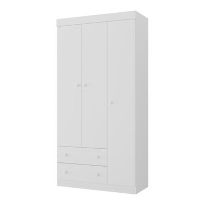 Guarda-roupa Infantil 92cm 3 Portas E 2 Gavetas Encanto Multimóveis Mp4447 Branco Branco