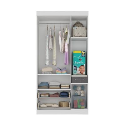 Guarda-roupa Infantil 92cm 3 Portas E 2 Gavetas Encanto Multimóveis Mp4447 Branco Branco