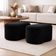 Kit 2 Puff Orgânico Curvo Feijão Sala Redondo Confortável Moderno Suede Preto