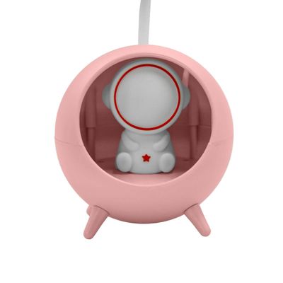 Luminaria De Mesa Decorativa USB Astronauta Cor:Rosa