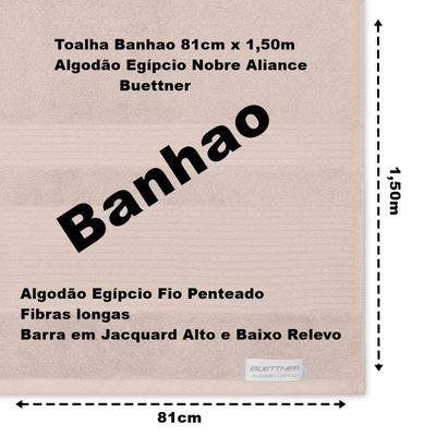 Toalha Banhão Buettner Algodão Egípcio Nobre 81cmx150m Aliance Palha