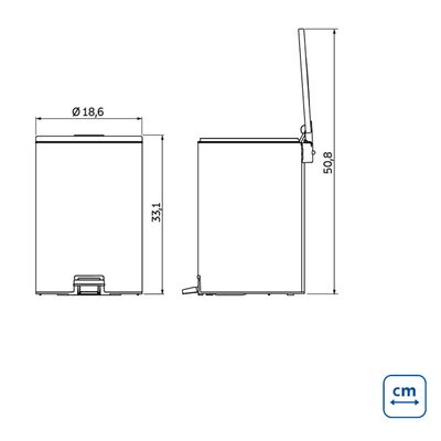 Lixeira Loop Aço Inox Polido Balde Interno e Pedal 5 Litros - Tramontina 94547/005