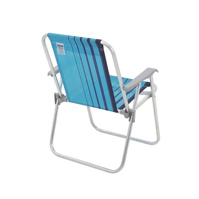 Cadeira de Praia Samoa Alta em Alumínio com Assento Azul - Tramontina