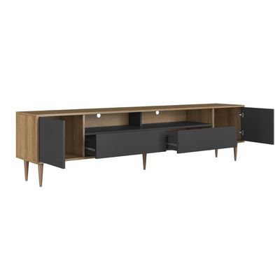 Rack Para Tv Até 75 Polegadas Com Iluminação Led Rotterdam Grafite