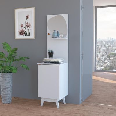 Aparador Multiuso com 1 Porta, Gancho, Prateleira e Espelho Orgânico AP2312 Tecnomobili