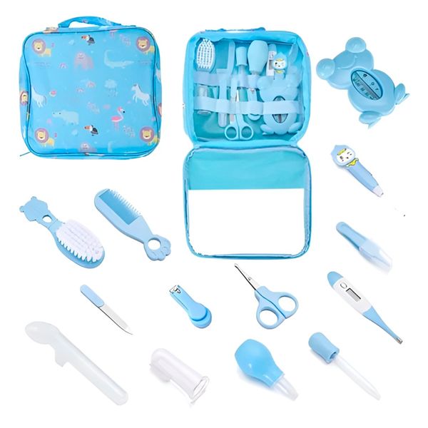 Kit Higiene Cuidados Bebê Bolsa Acessórios Cor:Azul