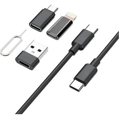 Kit Adaptador 5 em 1 Múltiplos Cabos Celular