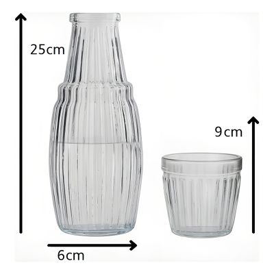 Jarra Moringa com Copo Vidro Água Suco 1 Litro Utilidade - Elegância e Praticidade para Servir Bebidas com Estilo