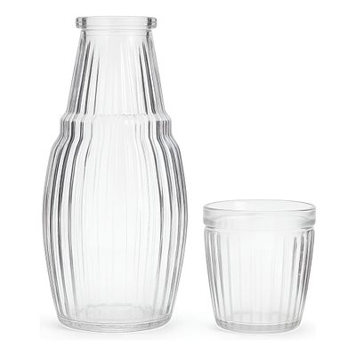 Jarra Moringa com Copo Vidro Água Suco 1 Litro Utilidade - Elegância e Praticidade para Servir Bebidas com Estilo