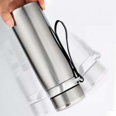 Garrafinha Térmica Aço Inox 1L  Cor:Azul com Prata