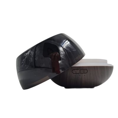 Difusor de Aromas LED com Base de Madeira | Umidificador Aromatizador para Casa, Escritório e Relaxamento -:Marrom
