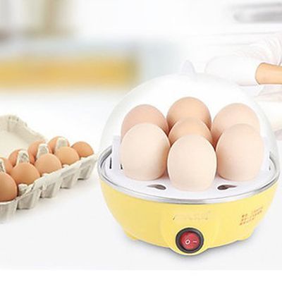 Cozedor Eletrico A Vapor Ovos Egg Cooker Cor:Amarelo - Ovos no Ponto Perfeito, de Mole a Bem Cozido
