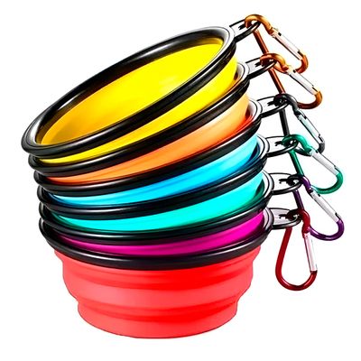 Comedouro Bebedouro Dobrável com Gancho Portátil Pet - Hidratação e Alimentação em Qualquer Lugar | Cor:Verde
