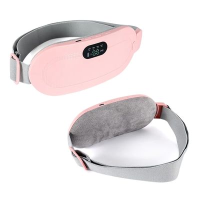 Cinta Aquecimento Alivio Cólica Menstrual Esquenta Vibração Almofada USB - Cor:Rosa