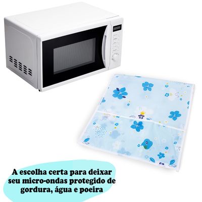 Capa Protetora Para Microondas (Flor Azul)