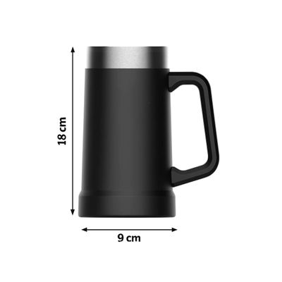 Caneca Térmica 710ml – Bebida Sempre na Temperatura Ideal Aço Inox Lisa Suco | Preta