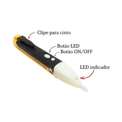 Caneta Detectora de Tensão Sem Contato BOM-6401 – Segurança e Precisão para Eletricistas | Ferramenta Eletricista
