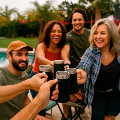 Caneca Térmica 710ml – Bebida Sempre na Temperatura Ideal Aço Inox Lisa Suco | Preta