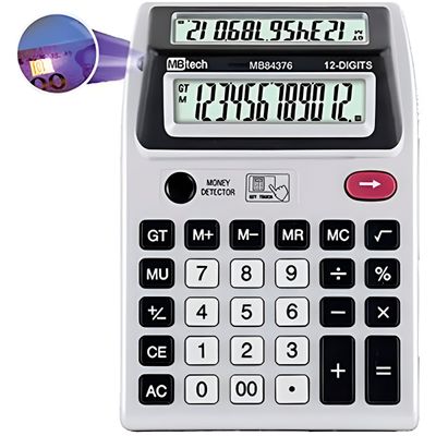 Calculadora com Luz UV Detector Notas Falsas