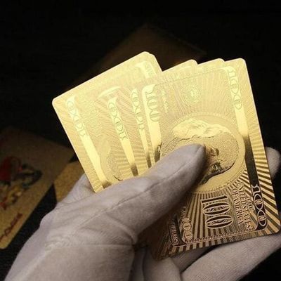 Baralho Dollar Poker Cartas Jogo (Dourado)